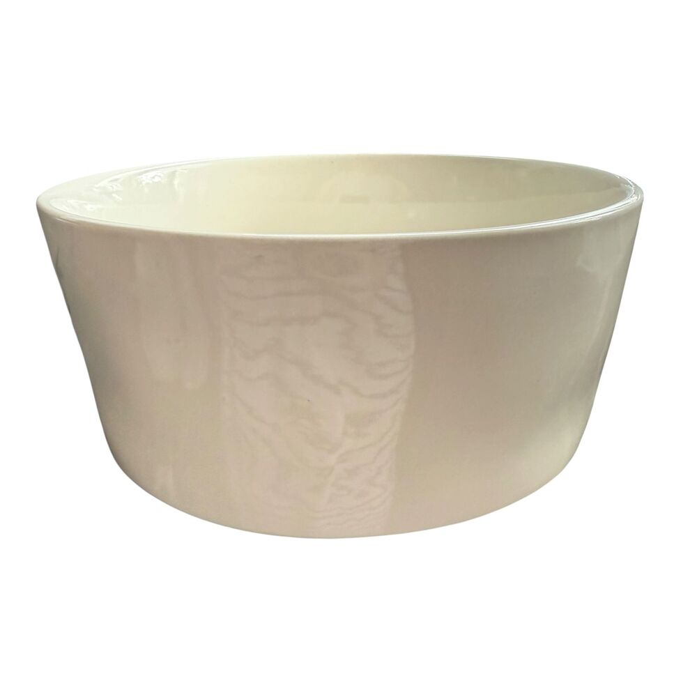 Rae Dunn "SLURP" Dog Bowl XL 8" LL White Ceramic Magenta Artisan Collection - Picture 7 of 10